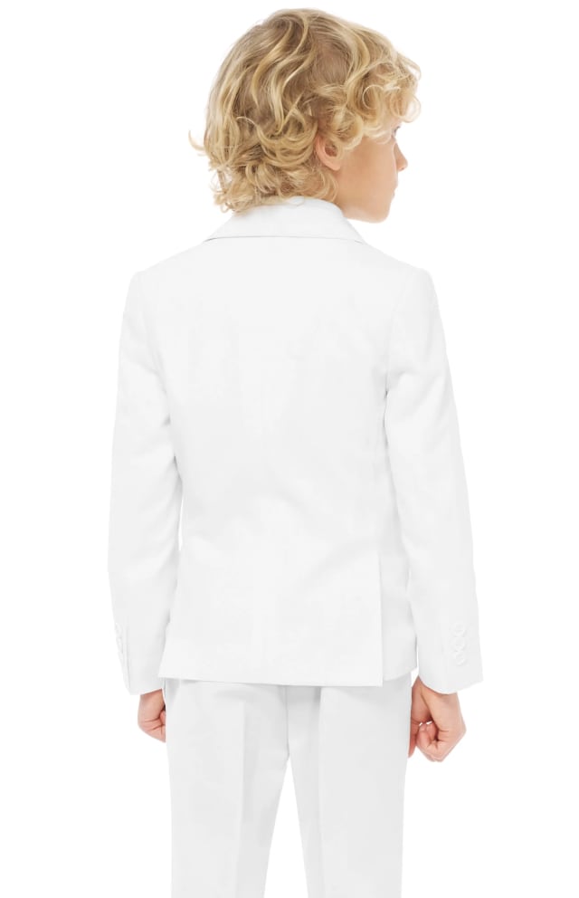 Unknown brand white boys formal suit set blazer and trousers cotton blend material