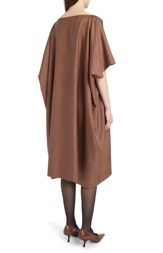 The Row Boxy Dress SS23 RB3379 brown oversized loose fit lightweight fabric dress