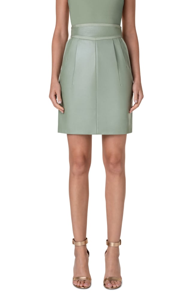 Prada wool blend pencil skirt green high-waisted knee-length tailored material