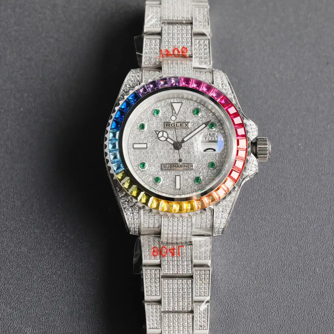 Rolex GMT-Master II Rainbow Iced Out Diamond Dial & Bracelet (126759-0001)