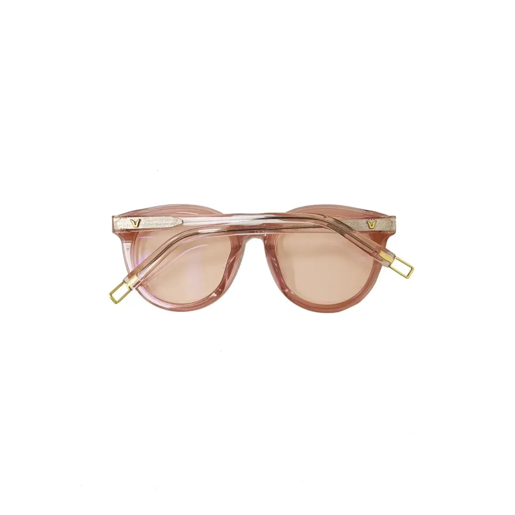 Valentino sunglasses pink transparent frame acetate gold-tone metal accents