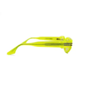 Gentle Monster sunglasses neon yellow translucent acetate frame metal accents accessory