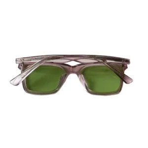 Unknown brand sunglasses pink translucent frame green lenses plastic material