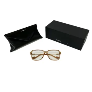 Gentle Monster Jef sunglasses displayed with a sleek black case and pouch, emphasizing premium quality and packaging for replica accessories.