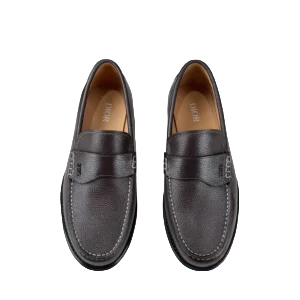 Dior Homme leather loafers black pebbled leather slip-on shoes