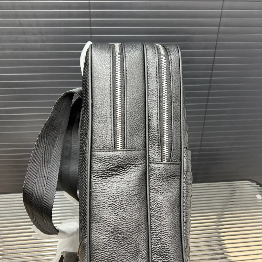 Chanel backpack medium black leather dual zip compartments adjustable strap