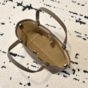 Celine Cabas Phantom small bag taupe grained leather with suede interior and silver hardware