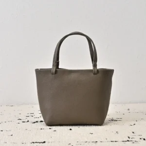 Unknown brand taupe tote bag small size soft textured leather material