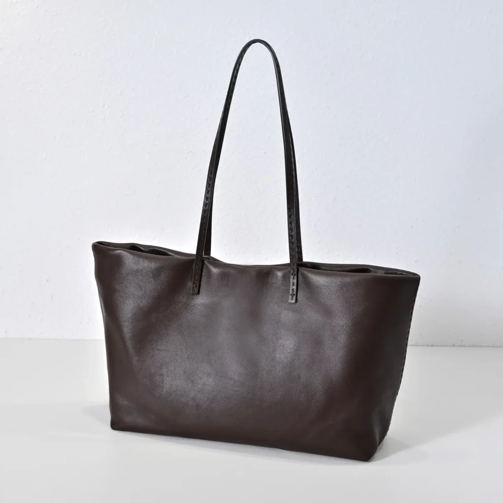 Celine Cabas Phantom tote bag large dark brown smooth leather shoulder bag