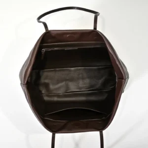 Interior view of the Therow Nuance Sheepskin Tote Bag, showcasing soft lambskin material, spacious compartments, and minimalist design.
