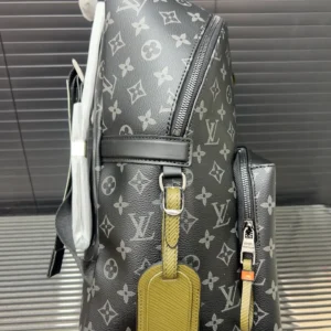 Louis Vuitton Christopher PM backpack large black monogram canvas leather with yellow tag