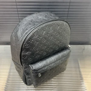 Louis Vuitton Palm Springs backpack small black monogram embossed leather bag with front zip pocket