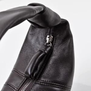 Bottega Veneta The Shoulder Small bag black soft leather silver zipper hardware