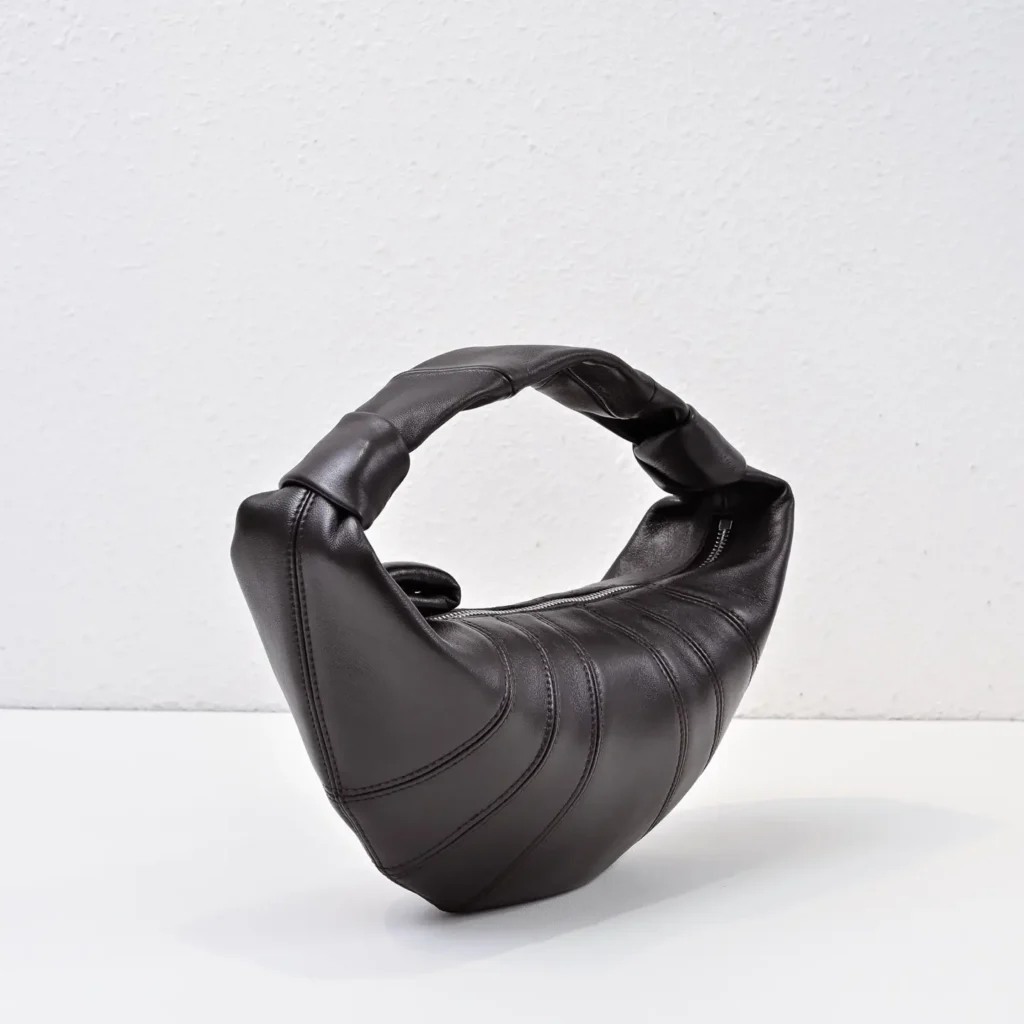 Bottega Veneta Jodie Mini 651876 VCP40 black leather crescent shoulder bag with padded handle