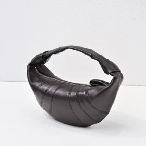 Bottega Veneta Jodie 20 Nappa leather handbag black crescent shape with knot handle