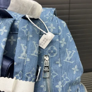 Louis Vuitton Mini Backpack blue monogram denim bag silver zipper hardware