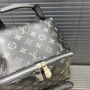 Louis Vuitton Palm Springs Mini backpack black monogram coated canvas with silver hardware