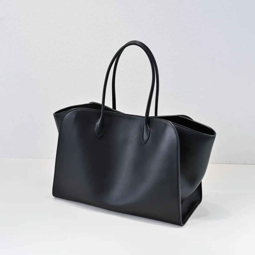 Celine Big Bag large black smooth leather tote bag with rolled handles and structured shape