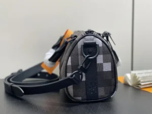 Louis Vuitton Keepall 45 mini M45655 Damier Graphite canvas duffle bag black leather trim