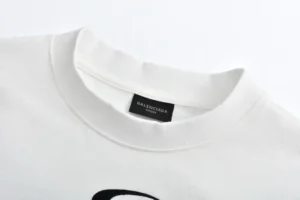 Balenciaga unisex sweatshirt white color cotton material with ribbed crew neck collar