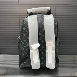 Louis Vuitton Palm Springs Mini backpack black monogram canvas leather trim with protective wrapping on straps