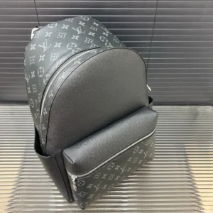 Louis Vuitton Christopher PM backpack medium gray monogram canvas black leather bag