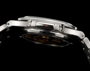 Panerai Luminor Marina stainless steel case black dial stainless steel watch side profile close-up