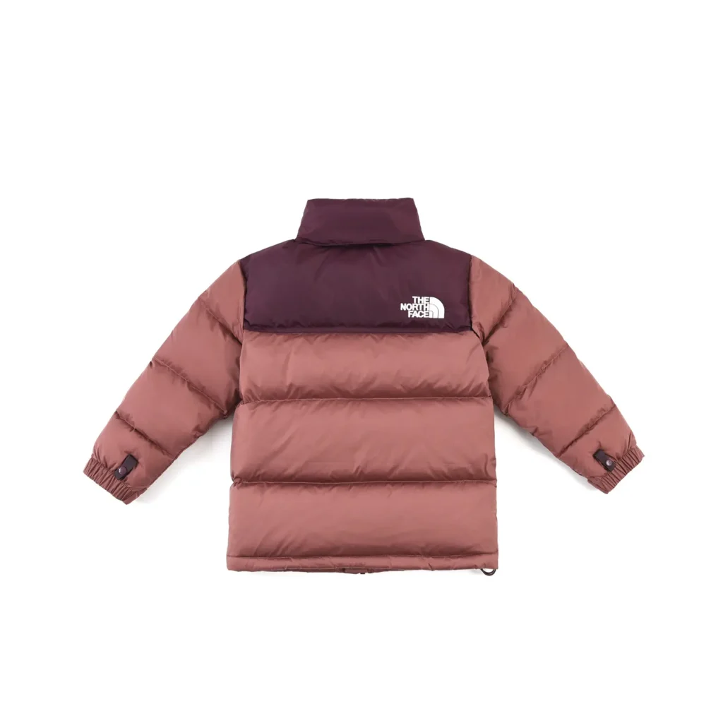 The North Face Nuptse Jacket 1996 Retro Red Mahogany brown nylon puffer jacket with logo embroidery