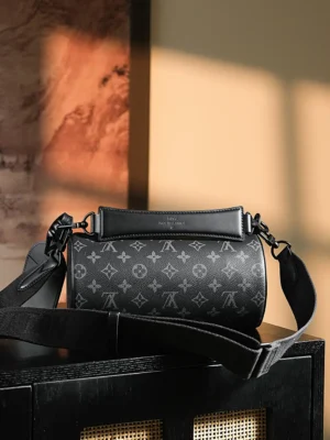Louis Vuitton Papillon 26 bag black monogram coated canvas leather strap