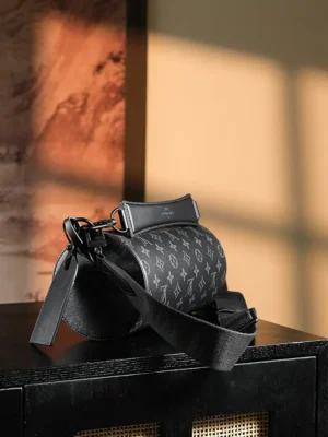 Louis Vuitton Cylinder Bag PM M69421 black monogram canvas with leather strap and trim