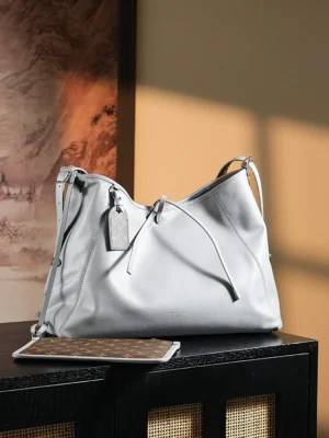 Louis Vuitton Delightful MM bag white leather medium size with detachable monogram pouch