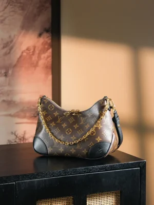 Louis Vuitton Looping 18 mini bag monogram brown coated canvas leather trim gold chain