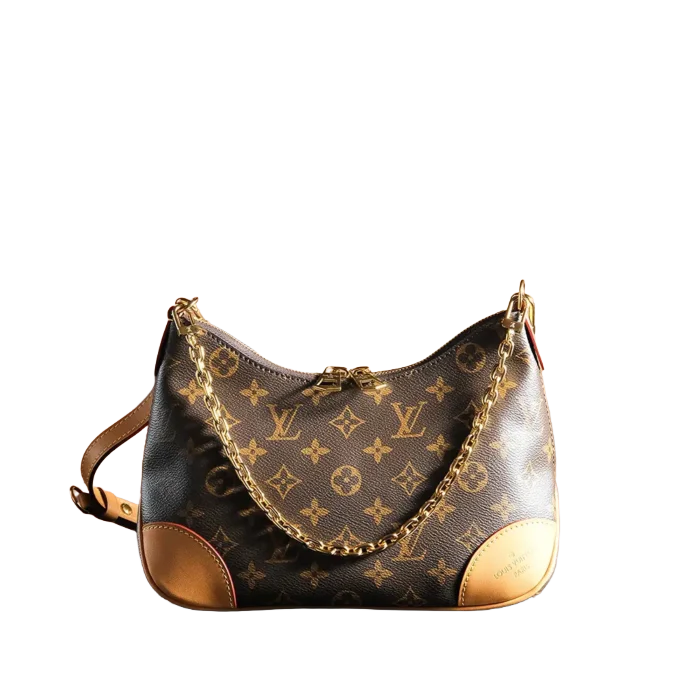 Louis Vuitton Chip Diamond Jumping Bull Horn Series shoulder bag with chain detail, featuring iconic monogram design and stylish leather accents.