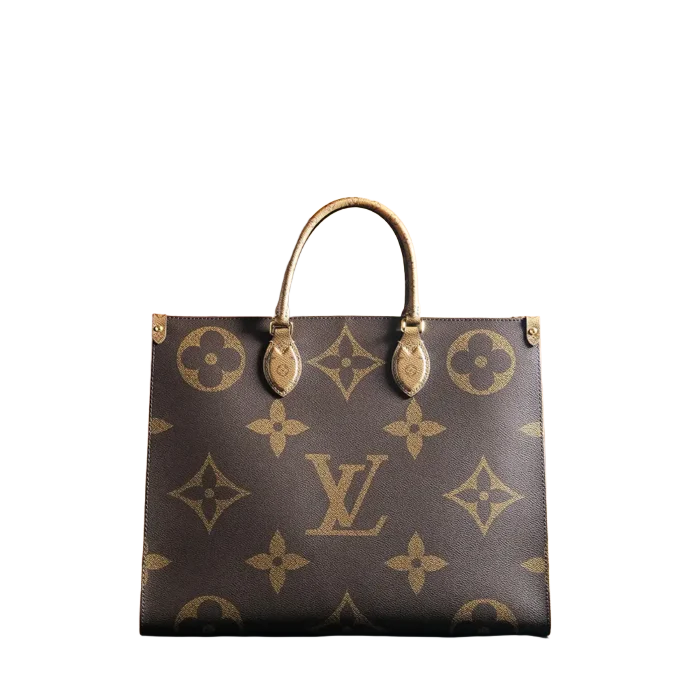 Louis Vuitton OnTheGo GM large tote bag brown monogram coated canvas leather handles
