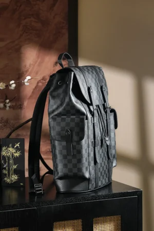 Louis Vuitton Christopher PM backpack black Damier Graphite canvas leather trim