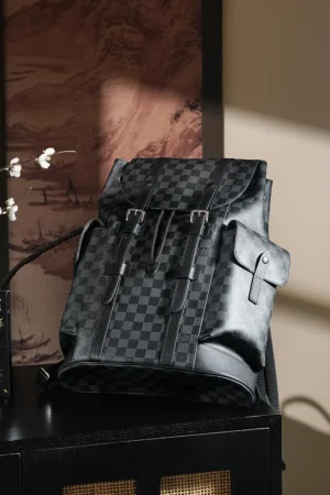 Louis Vuitton Christopher PM backpack black Damier Graphite canvas leather trim