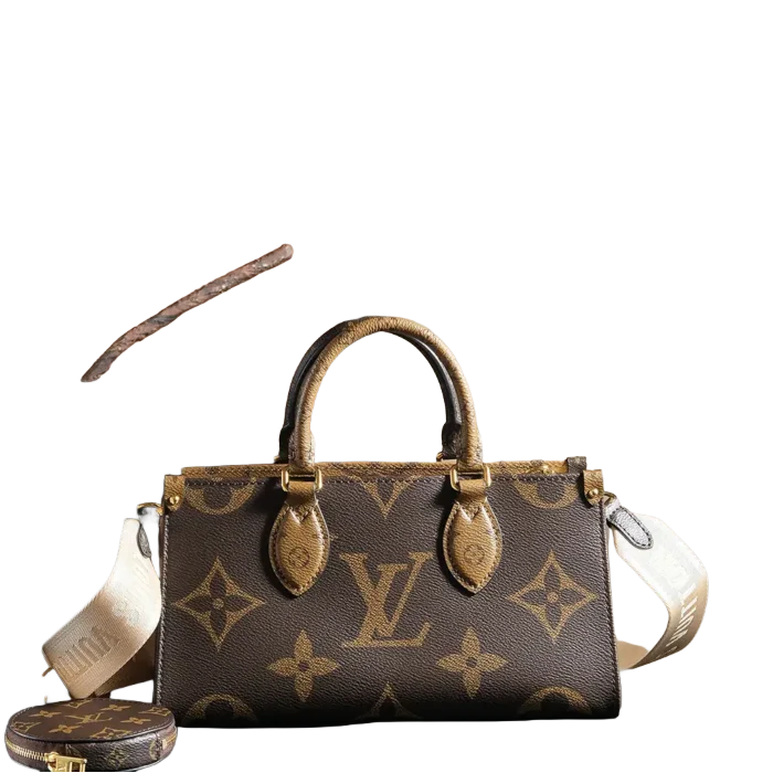Louis Vuitton Onthego GM tote bag brown monogram canvas leather handles with detachable strap