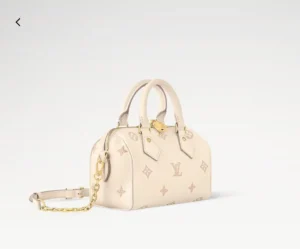 Louis Vuitton Speedy 20 bag mini cream leather with gold chain and monogram accents