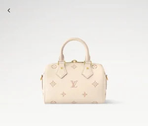 Louis Vuitton Speedy 20 bag white leather monogram embossed small handbag