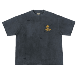 Gallery Vintage t-shirt black cotton skull and crossbones pocket design oversized fit