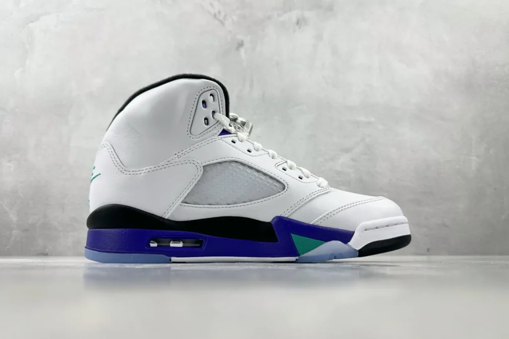 Nike Air Jordan 5 Retro white gatorade purple teal leather sneakers