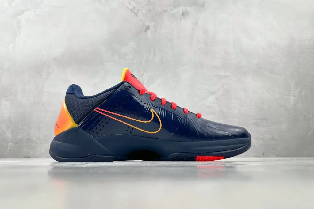 Nike Kobe 5 Protro 555035-074 Midnight Navy Bright Crimson Yellow synthetic, mesh sneakers
