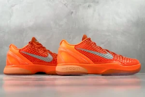 Nike Kobe 6 Protro Bright Mango metallic silver swoosh synthetic sneakers