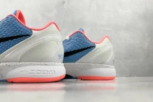 Nike Zoom Kobe 5 Protro blue coral white leather sneakers with speckled midsole and textured upper