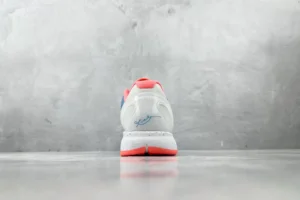 Nike Kobe 6 Protro white blue red synthetic basketball sneakers rear view with signature detail