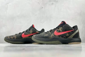 Nike Kobe 6 Protro sneakers black red olive python skin material basketball shoes