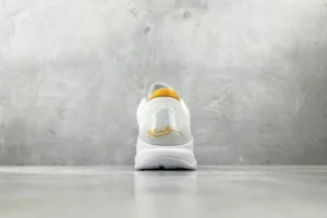 Nike Air Zoom Pegasus 37 white yellow mesh and synthetic sneakers rear view