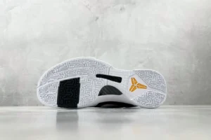 Nike Kobe AD white sole black and gold rubber outsole basketball sneakers