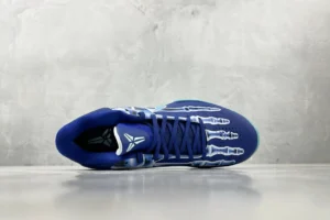 Nike Kobe 6 Protro Halloween blue black white synthetic mesh sneakers with skeleton graphic