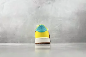 Nike Air Jordan 1 Low yellow blue red leather sneakers with gum sole